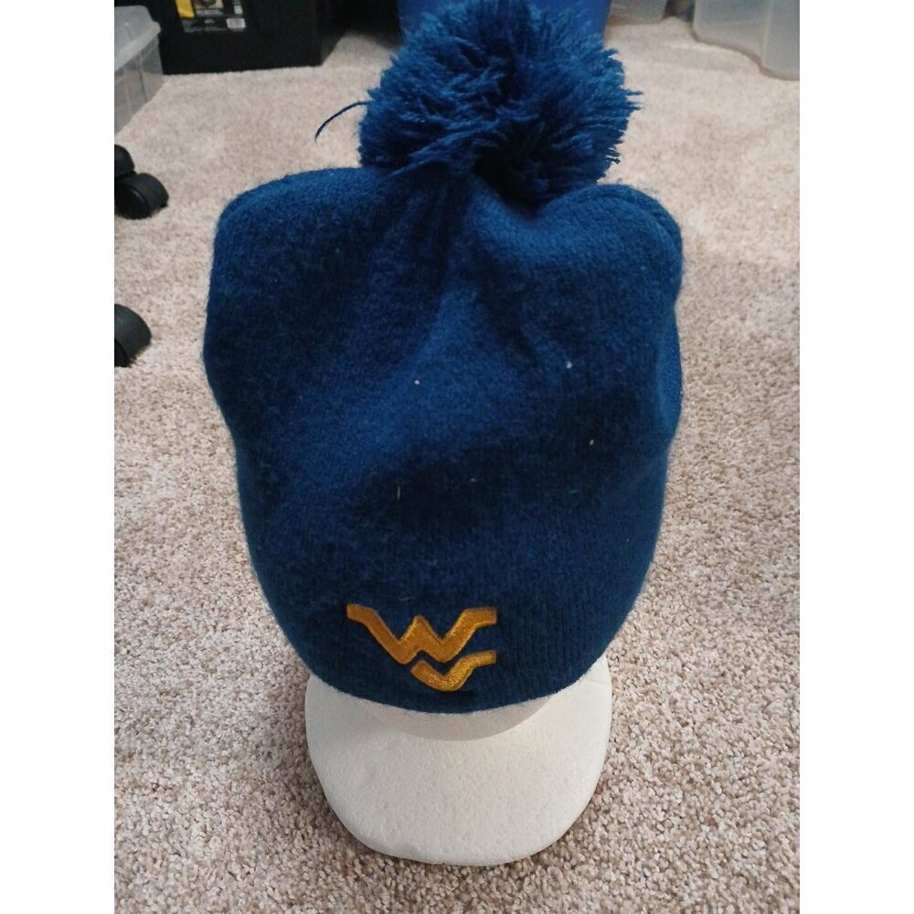 West Virginia Coca Cola Pom‎ Pom Beanie Blue